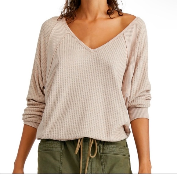 NWOT Free People Cream Top with Relaxed Fit. - Picture 1 of 7